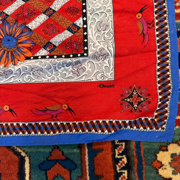 Les Olivades France 100% Cotton Scarf Bandana in Ref Paisley Floral Print - Picture 4 of 5